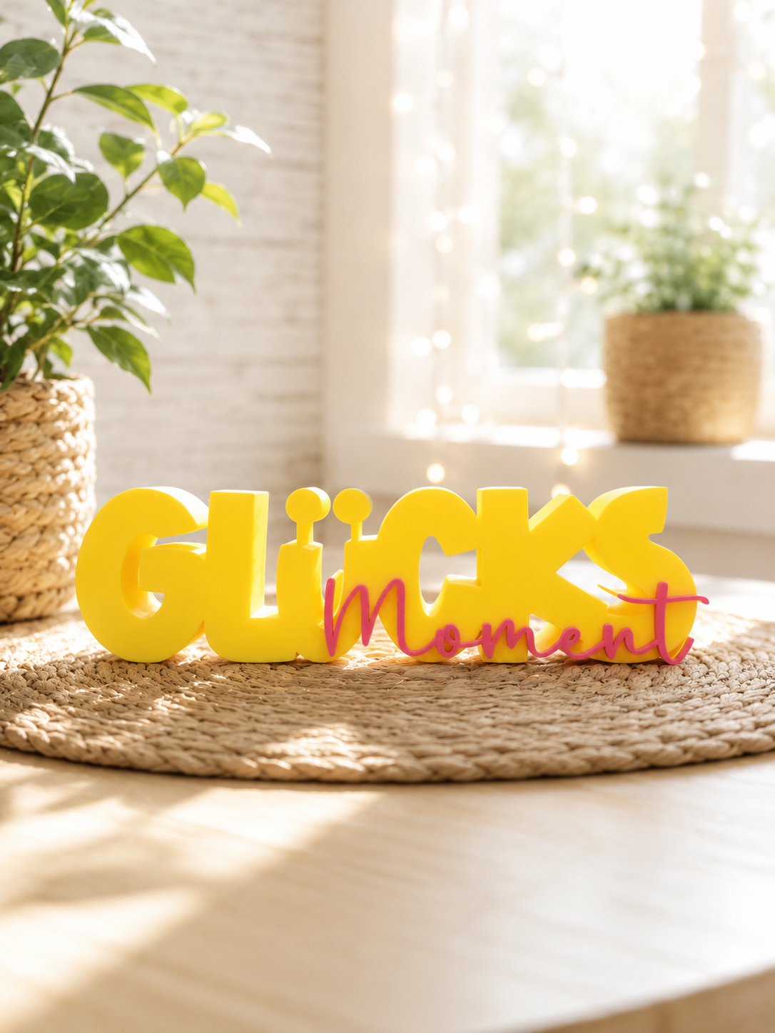 Glücksmoment – moderner Schriftzug | freie Farbwahl