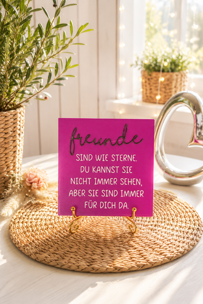 Sprüchekachel „Freunde sind wie Sterne“ von CozyLabs Design