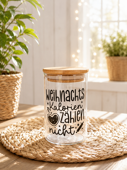 Plätzchenglas mit Spruch – kleines Glas für Kekse, Naschis & Weihnachtszauber von CozyLabs Design