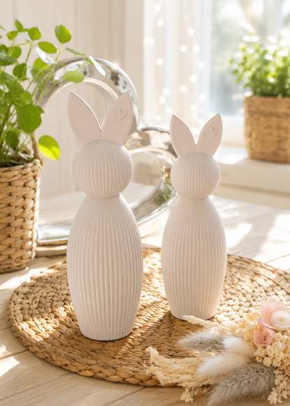 Hasenfigur mit Riffeloptik als Osterdeko von CozyLabs Design
