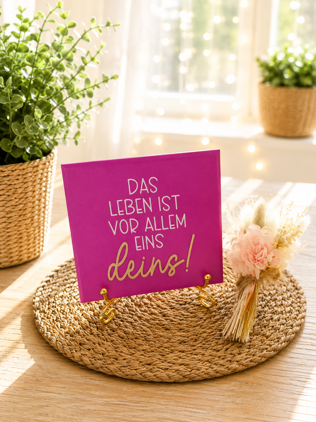 Sprüchekachel „Das Leben ist vor allem eins, deins!“ von CozyLabs Design