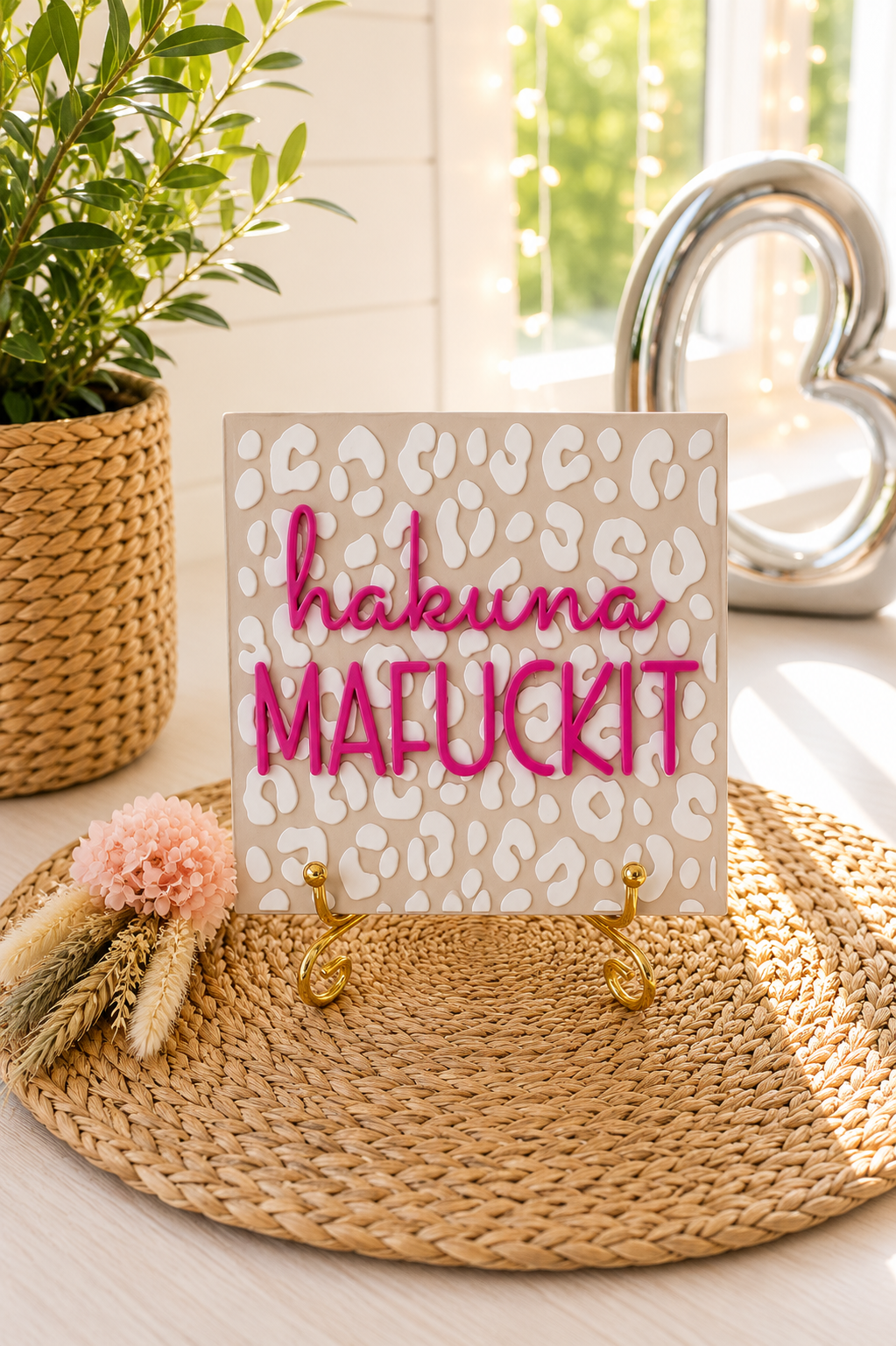 Sprüchekachel „Hakuna Mafuckit“ von CozyLabs Design