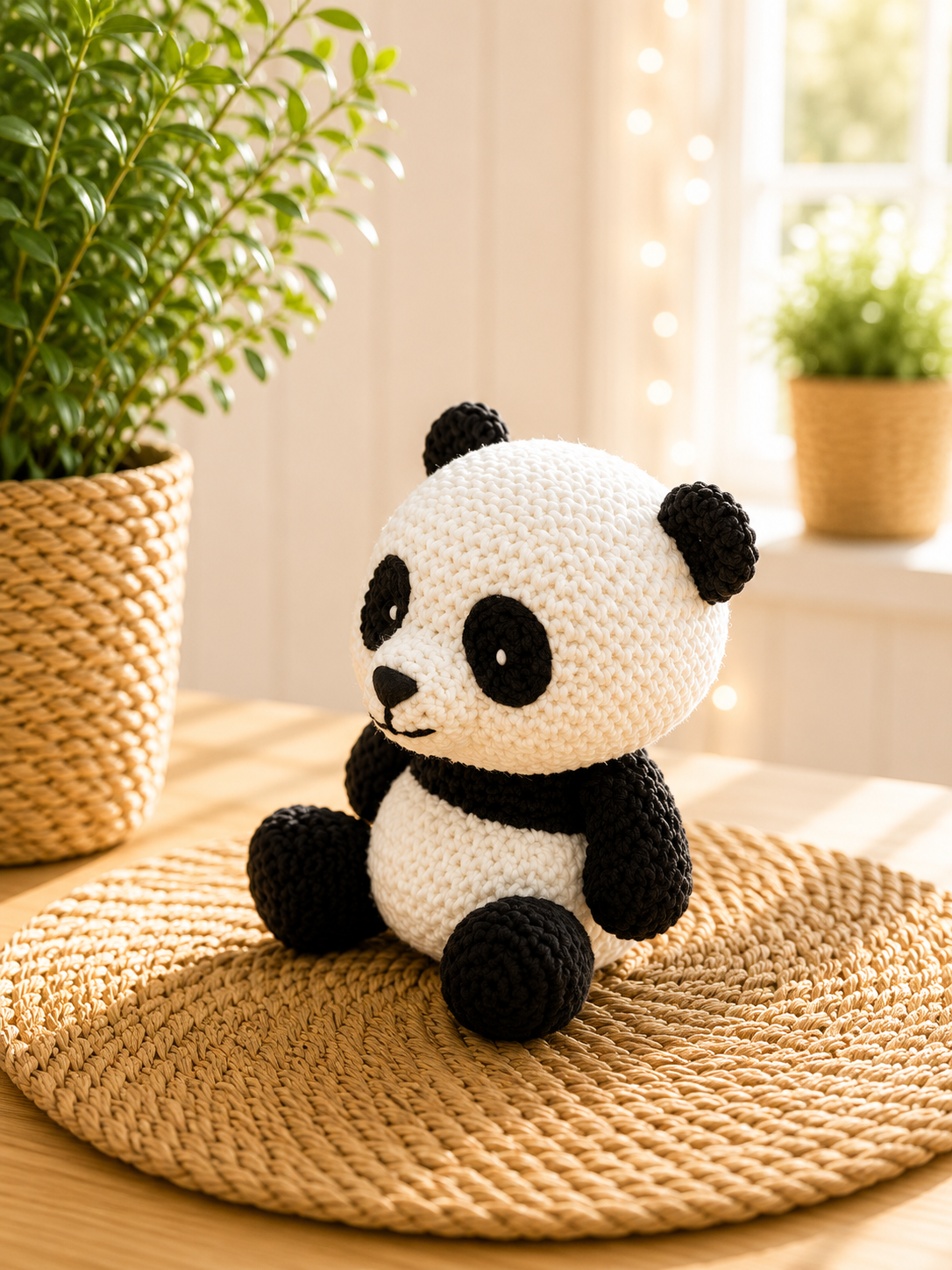 Panda in Strickoptik als Geschenkidee von CozyLabs Design