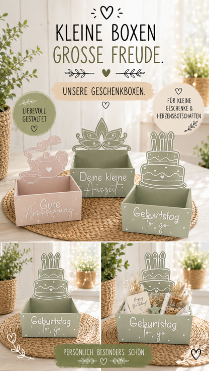 Geschenkbox für kleine Geschenke – wählbar in 3 Motiven