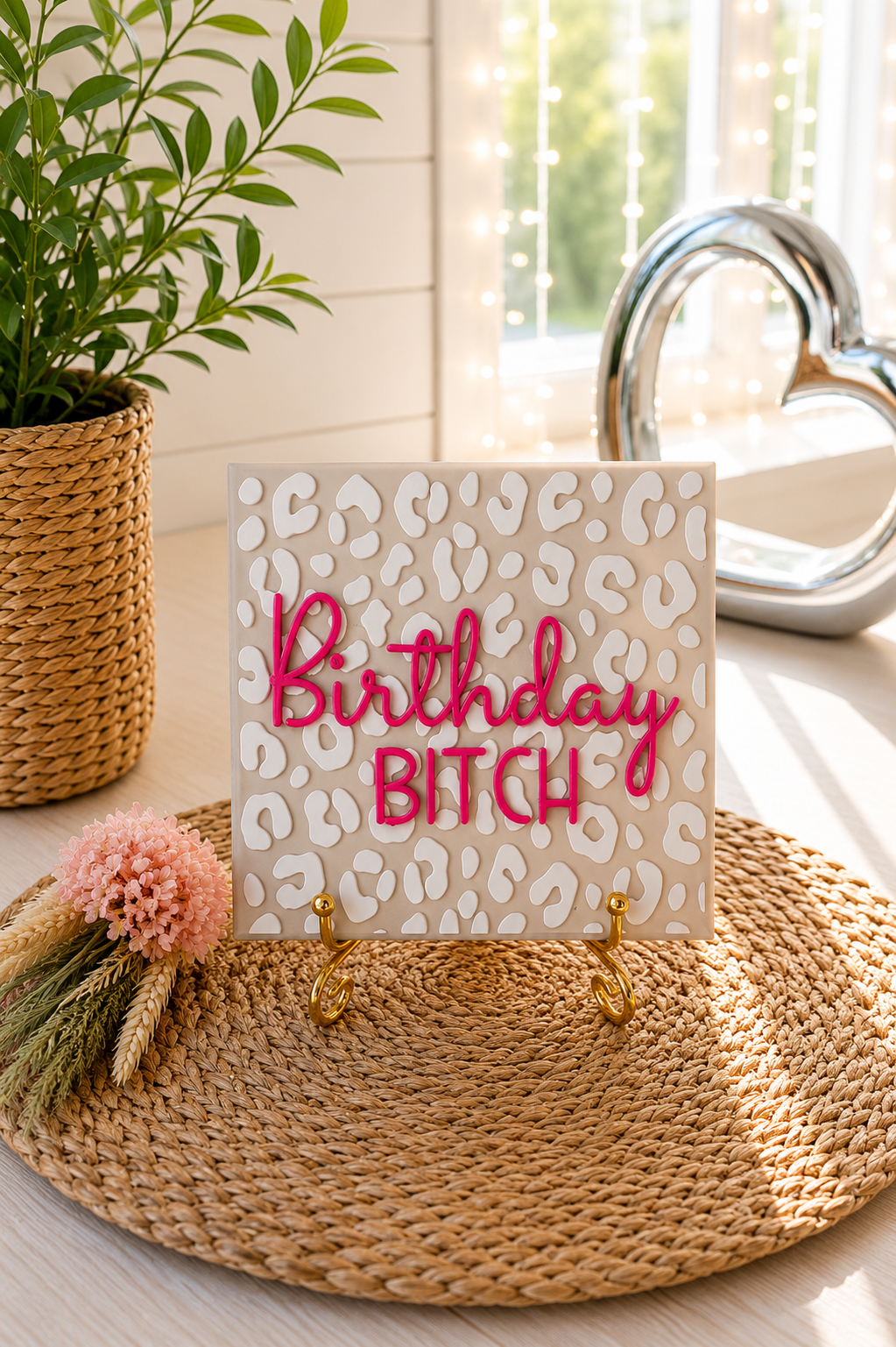 Sprüchekachel „Birthday Bitch“ von CozyLabs Design