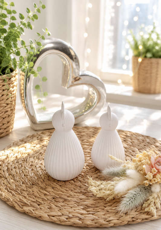 Modernes Deko Huhn in Riffeloptik mit Herz von CozyLabs Design