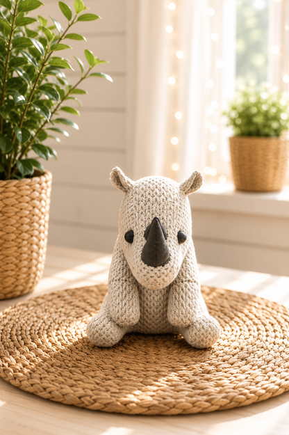 Nashorn in Strickoptik – 3D-gedruckte Deko von CozyLabs Design