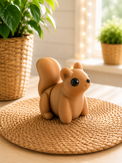Snuggliez Baby Eichhörnchen von CozyLabs Design, bewegliche Flexi-Figur mit Wuschel-Charme aus dem 3D-Druck