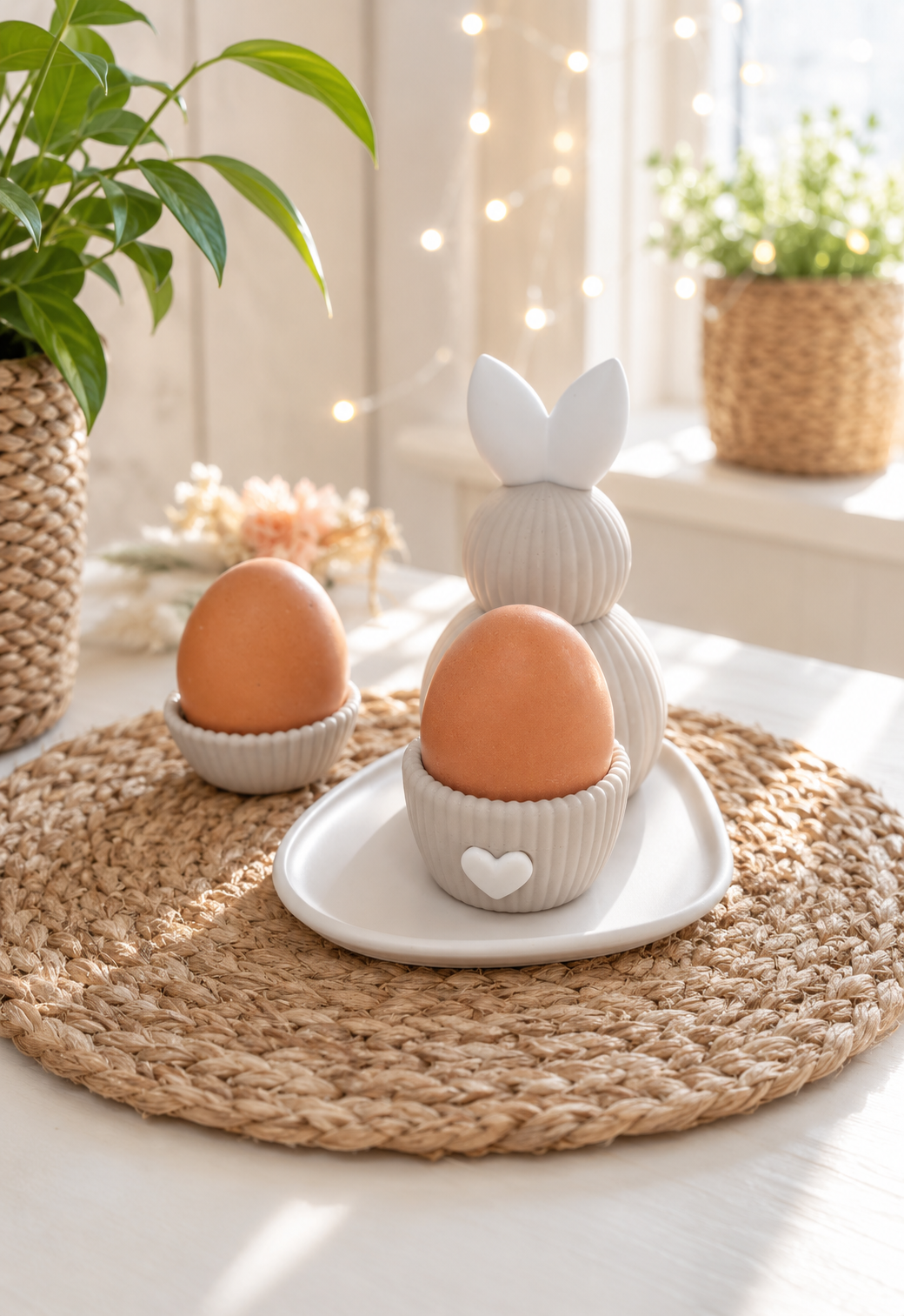 Eierbecher in Hasenform mit Tablett von CozyLabs Design