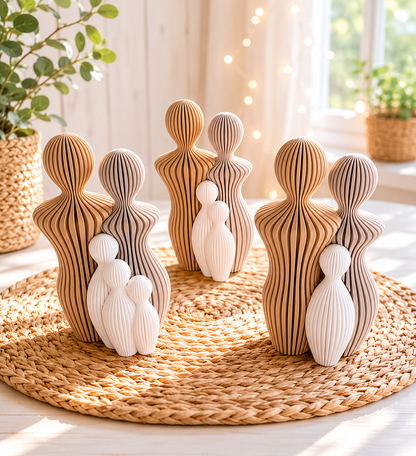 Familienglück – minimalistische Familienfigur mit bis zu 4 Kindern