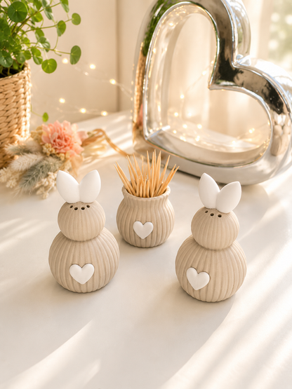 Salz- und Pfefferstreuer in Hasenoptik als Osterdeko von CozyLabs Design