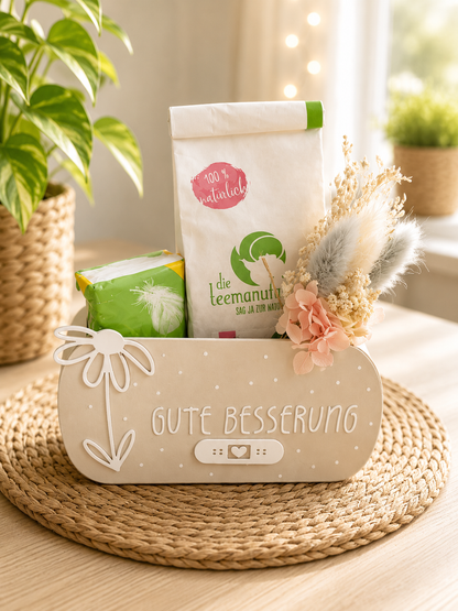Gute Besserung Geschenkbox – kleine Aufmunterung zum liebevollen Befüllen von CozyLabs Design