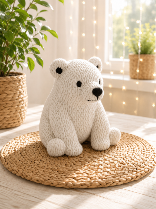 Eisbär-Figur in Strickoptik von CozyLabs Design