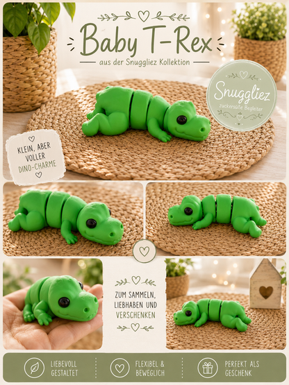 Snuggliez Baby T-Rex – bewegliche Flexi-Figur für kleine Dino-Fans von CozyLabs Design