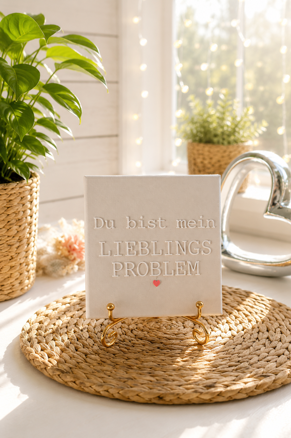 Sprüchekachel „Du bist mein Lieblingsproblem“ – Detailansicht von CozyLabs Design