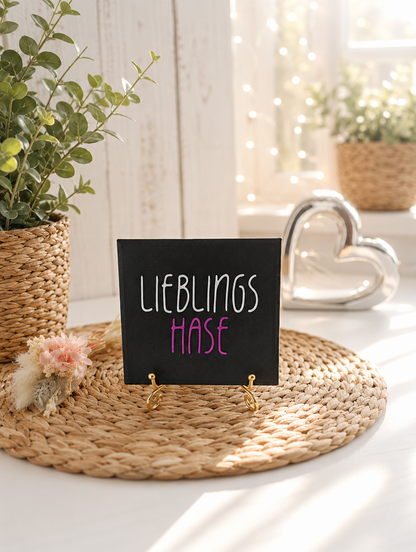 Sprüchekachel Lieblingshase von CozyLabs Design, dekorative Kachel 2 Go Geschenkidee