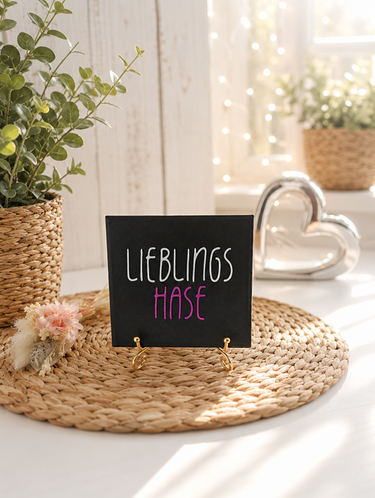 Sprüchekachel Lieblingshase von CozyLabs Design, dekorative Kachel 2 Go Geschenkidee