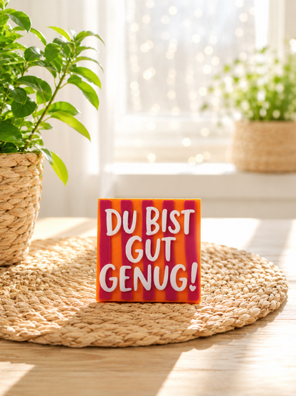 Pink Statement Magnete 5 × 5 cm mit Spruch – personalisierbare Kühlschrankmagnete mit freier Farbwahl