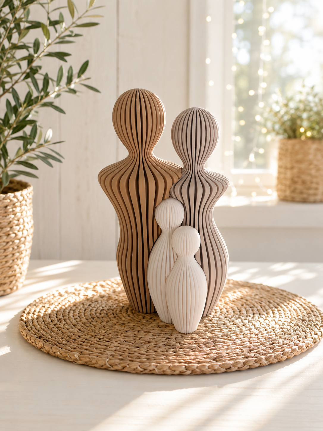 Familienglück – minimalistische Familienfigur mit bis zu 4 Kindern