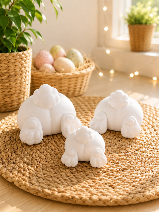 Hoppelpopos Hasenpopo-Deko in Weiß von CozyLabs Design