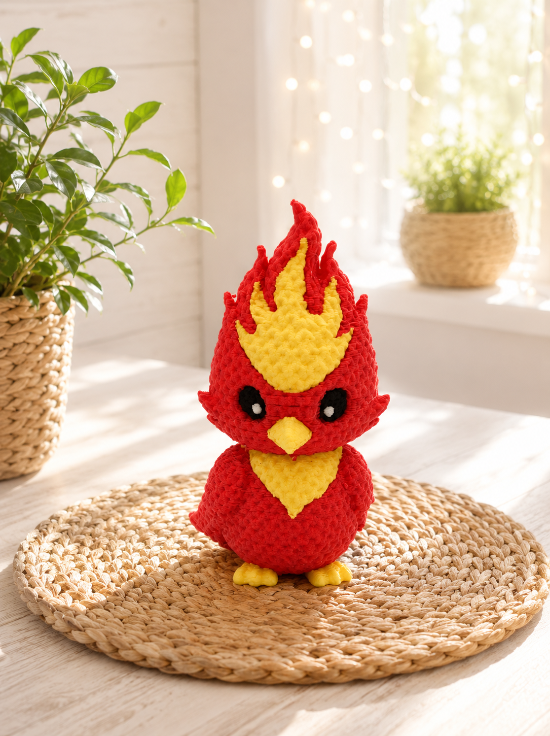 Phönix-Figur in Strickoptik von CozyLabs Design