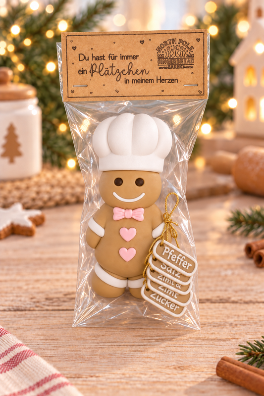 Magischer Streuer – Einzelstreuer im Gingerbread Look – Salz, Pfeffer, Zimt & Zucker – Deko, Wechsel-Schilder – Winterzauber, Nachkauf oder Einzelstück