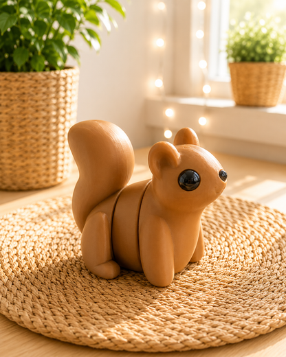 Snuggliez Baby Eichhörnchen von CozyLabs Design, flexibler kleiner Fidget-Begleiter aus dem 3D-Druck