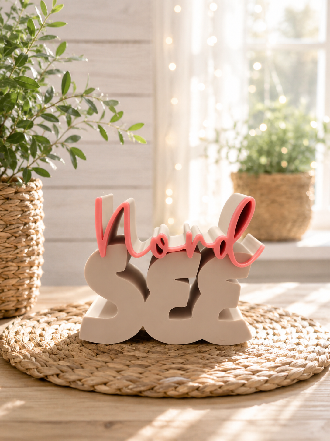 Ostsee | Nordsee – moderner 3D-Schriftzug, freie Farbwahl, von CozyLabs Design