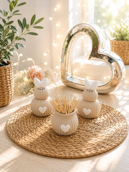 Salz- und Pfefferstreuer in Hasenoptik als Osterdeko von CozyLabs Design