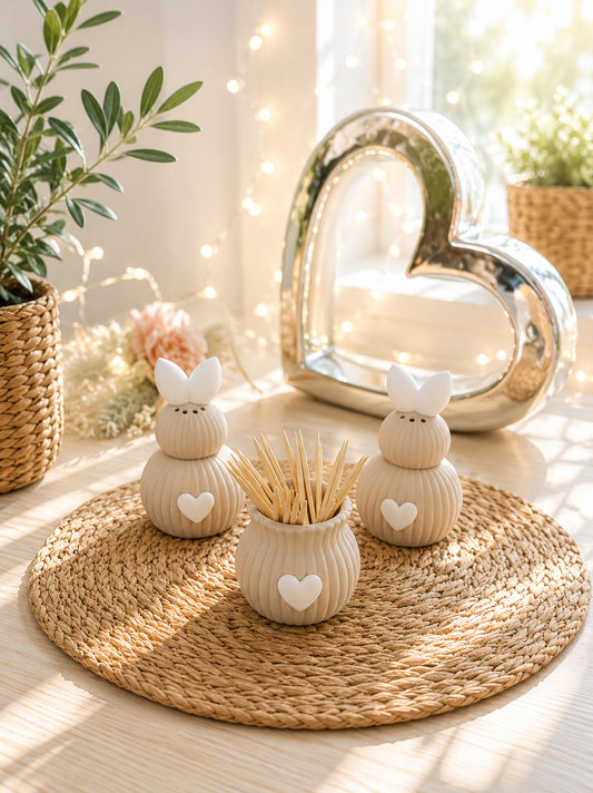 Salz- und Pfefferstreuer in Hasenoptik als Osterdeko von CozyLabs Design