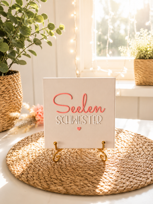 Sprüchekachel „Seelenschwester“ von CozyLabs Design
