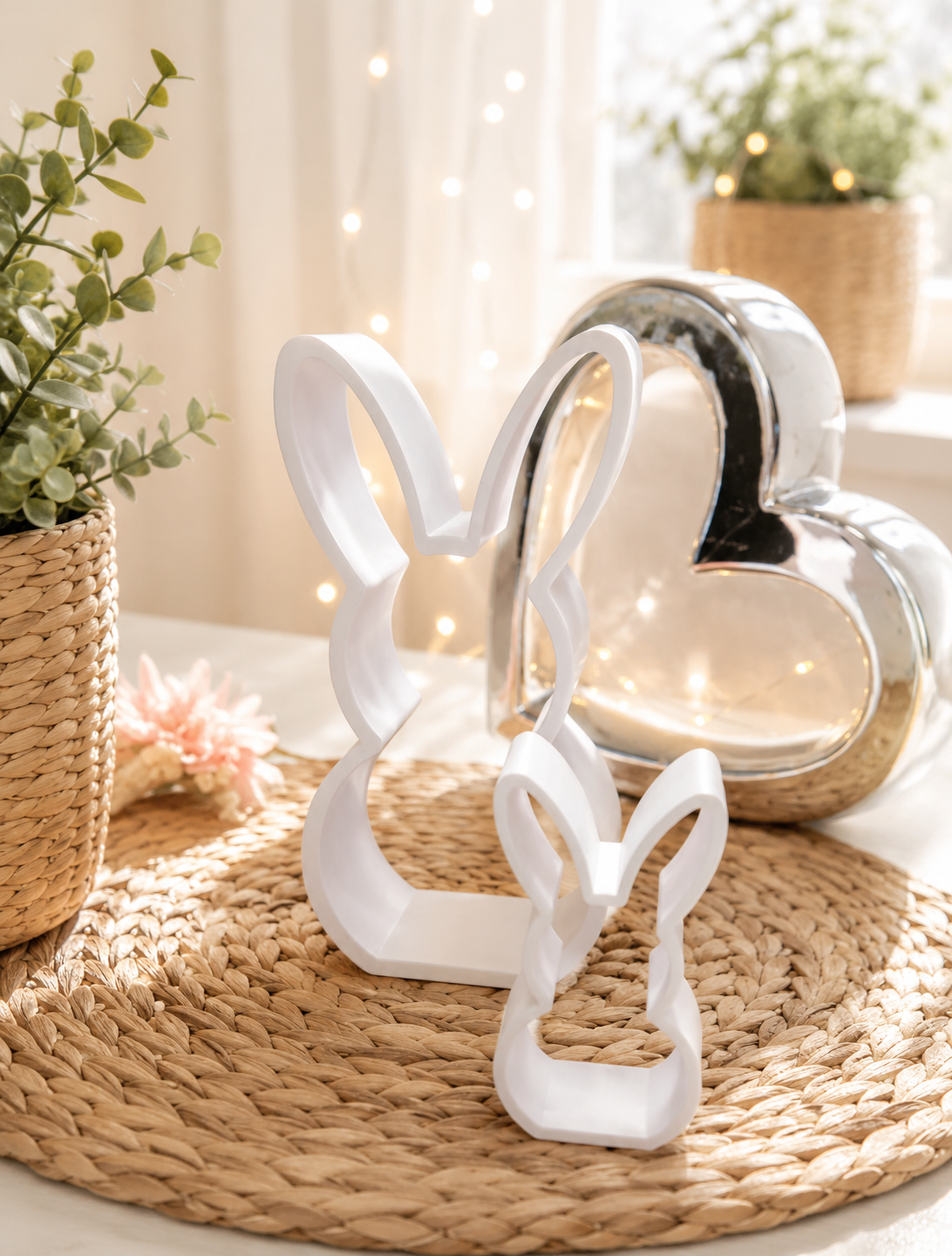 Hasensilhouette als minimalistische Osterdeko von CozyLabs Design