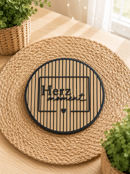 Panel Untersetzer Set mit Halter – 6 runde Getränkeuntersetzer für Tisch & Küche