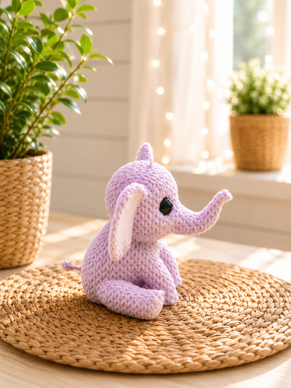 Elefant-Miniatur mit gestrickter Oberfläche von CozyLabs Design