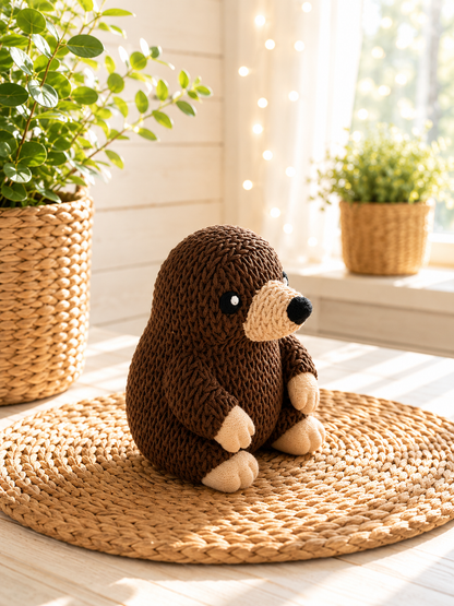 Maulwurf-Miniatur mit gestrickter Oberfläche von CozyLabs Design
