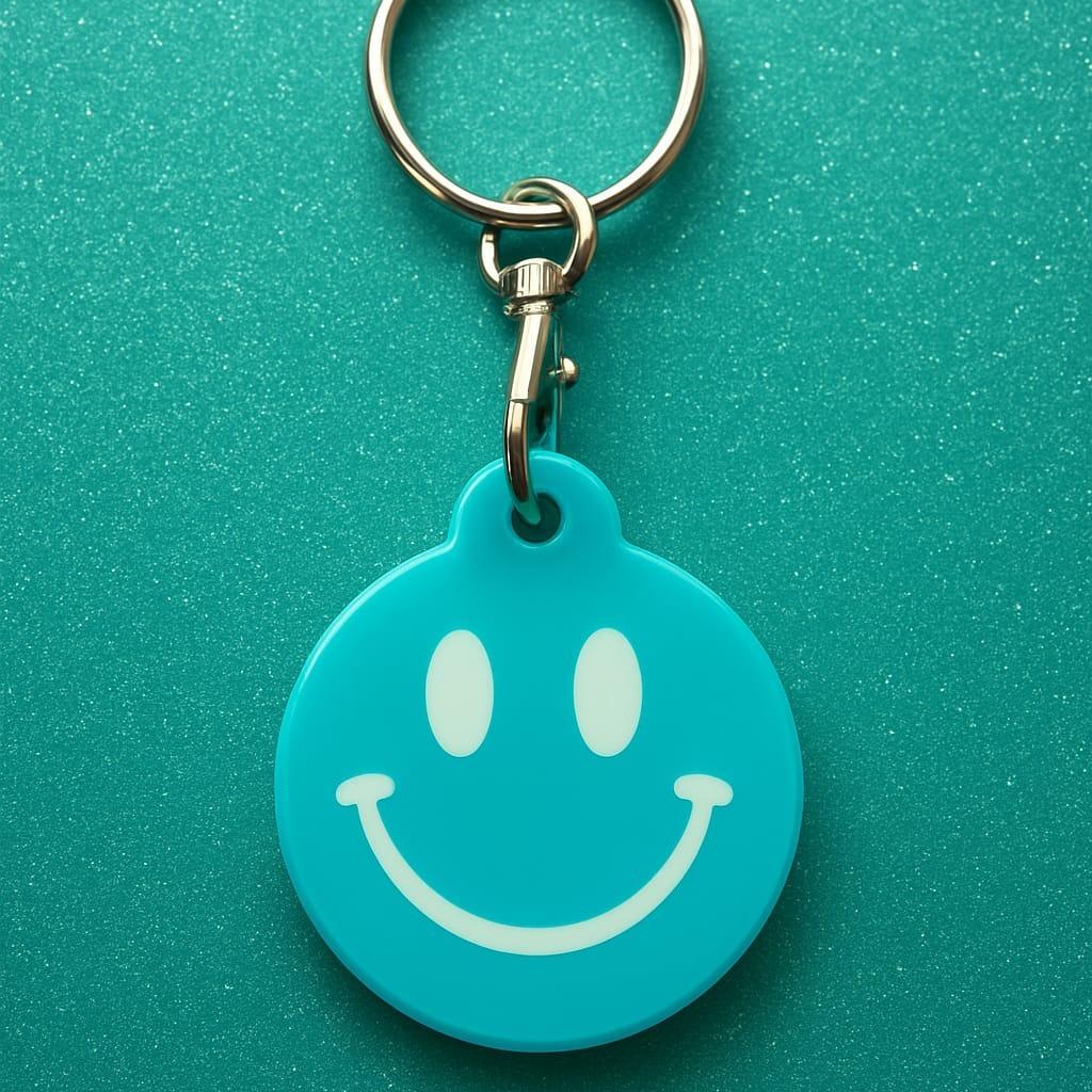 Smiley-Schlüsselanhänger „Sunny“ für Schlüsselbund und Tasche von CozyLabs Design