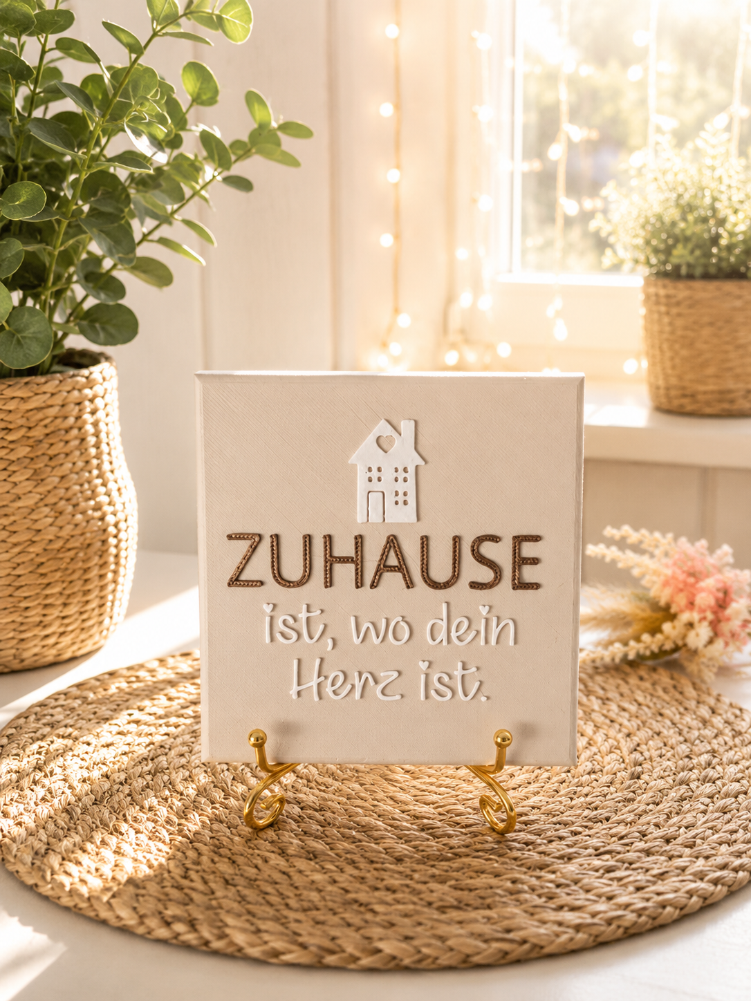 Sprüchekachel Zuhause ist, wo dein Herz ist