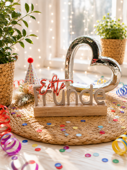 Helau Motherfucker – närrischer 3D-Schriftzug mit Eichenholz-Sockel
