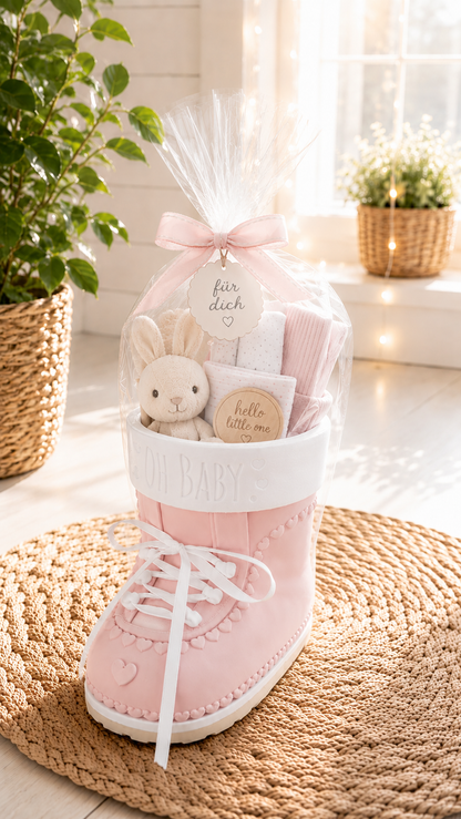 Personalisierter Babyschuh mit Namen oder Boy/Girl – Geschenk zur Geburt in 2 Größen