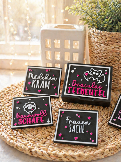 Tamponbox mit austauschbaren Deckeln 💕 | Lustige Sprüche | Diskrete Aufbewahrung | Periodenbox | Geschenk für Frauen