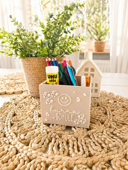 Geschenkbox zur Einschulung – kleine Stiftebox| freie Farbwahl