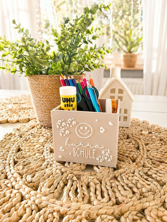 Geschenkbox zur Einschulung – kleine Stiftebox| freie Farbwahl