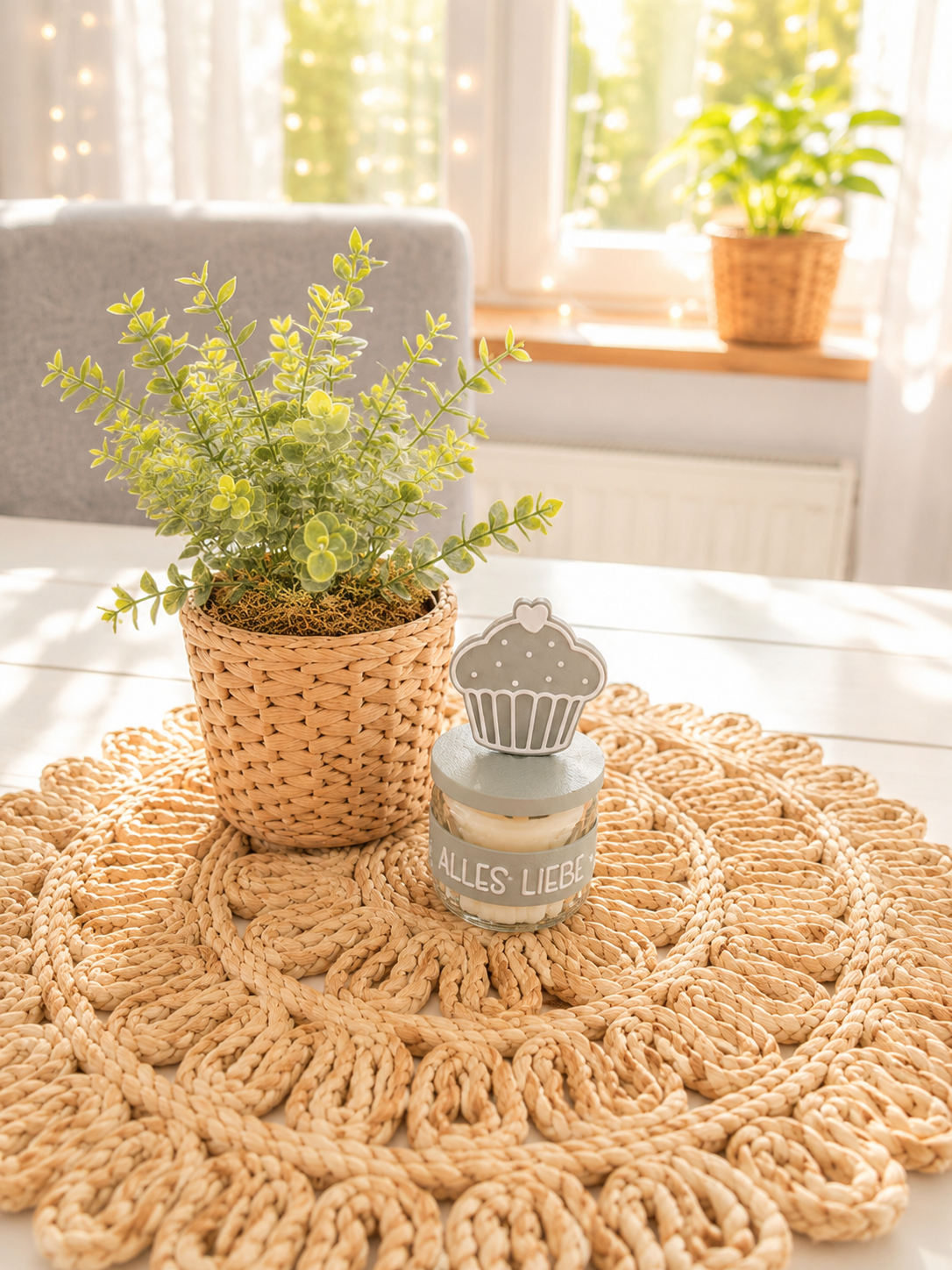 Kerzenbanderole mit Deckel & Cupcake-Topper für IKEA JÄMLIK Kerze – Happy Birthday