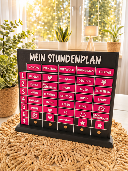 Magnetischer Stundenplan mit Clips – zauberhafte Schulorganisation fürs Kinderzimmer