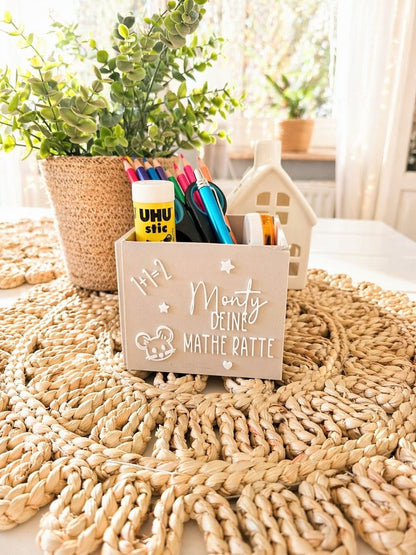 Geschenkbox zur Einschulung – kleine Stiftebox| freie Farbwahl
