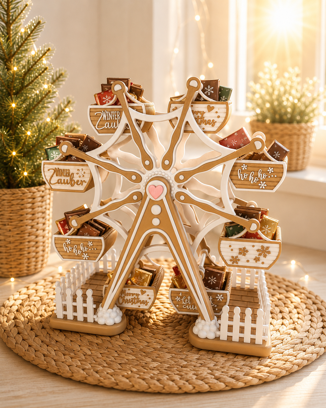 Riesenrad Weihnachtswelt – 3D-gedruckte Deko für Naschereien & festliche Stimmung
