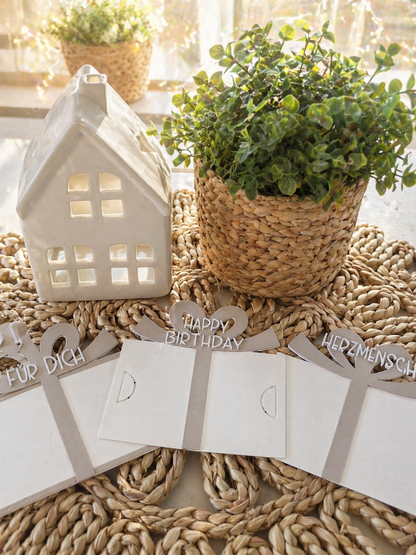 Gutscheinkartenhalter Geschenkbox – personalisierbar | Geldgeschenk & Gutschein kreativ verpacken | Für Dich, Herzensmensch, Wunschfüller
