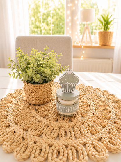 Kerzenbanderole mit Deckel & Cupcake-Topper für IKEA JÄMLIK Kerze – Happy Birthday