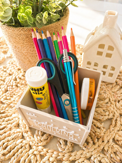 Geschenkbox zur Einschulung – kleine Stiftebox| freie Farbwahl
