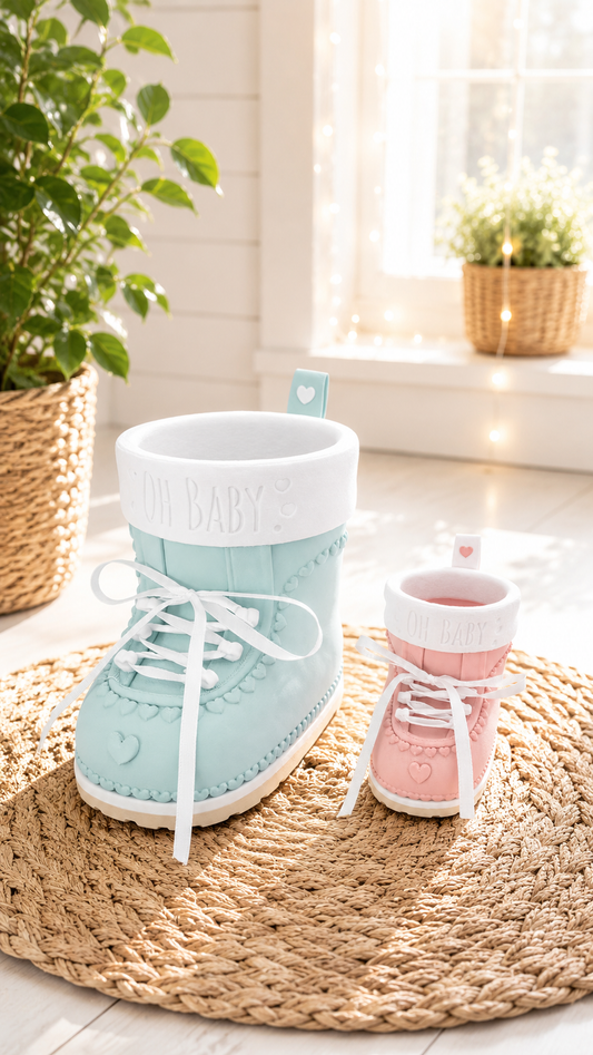 Personalisierter Babyschuh mit Namen oder Boy/Girl – Geschenk zur Geburt in 2 Größen